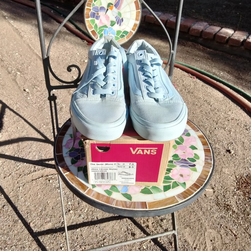 VANS OLD SKOOL Mono Canvas Skyway 8.5 wm 7.0 men Used with Box 721277
